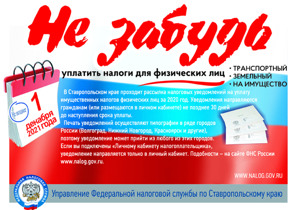 Не забудь уплатить налоги для физических лиц